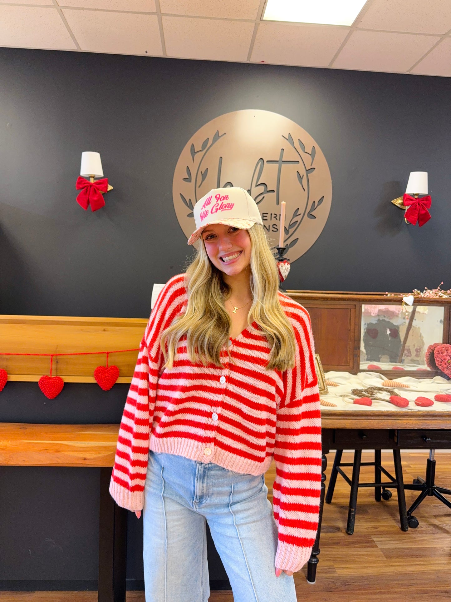 Red and Pink Cardigan