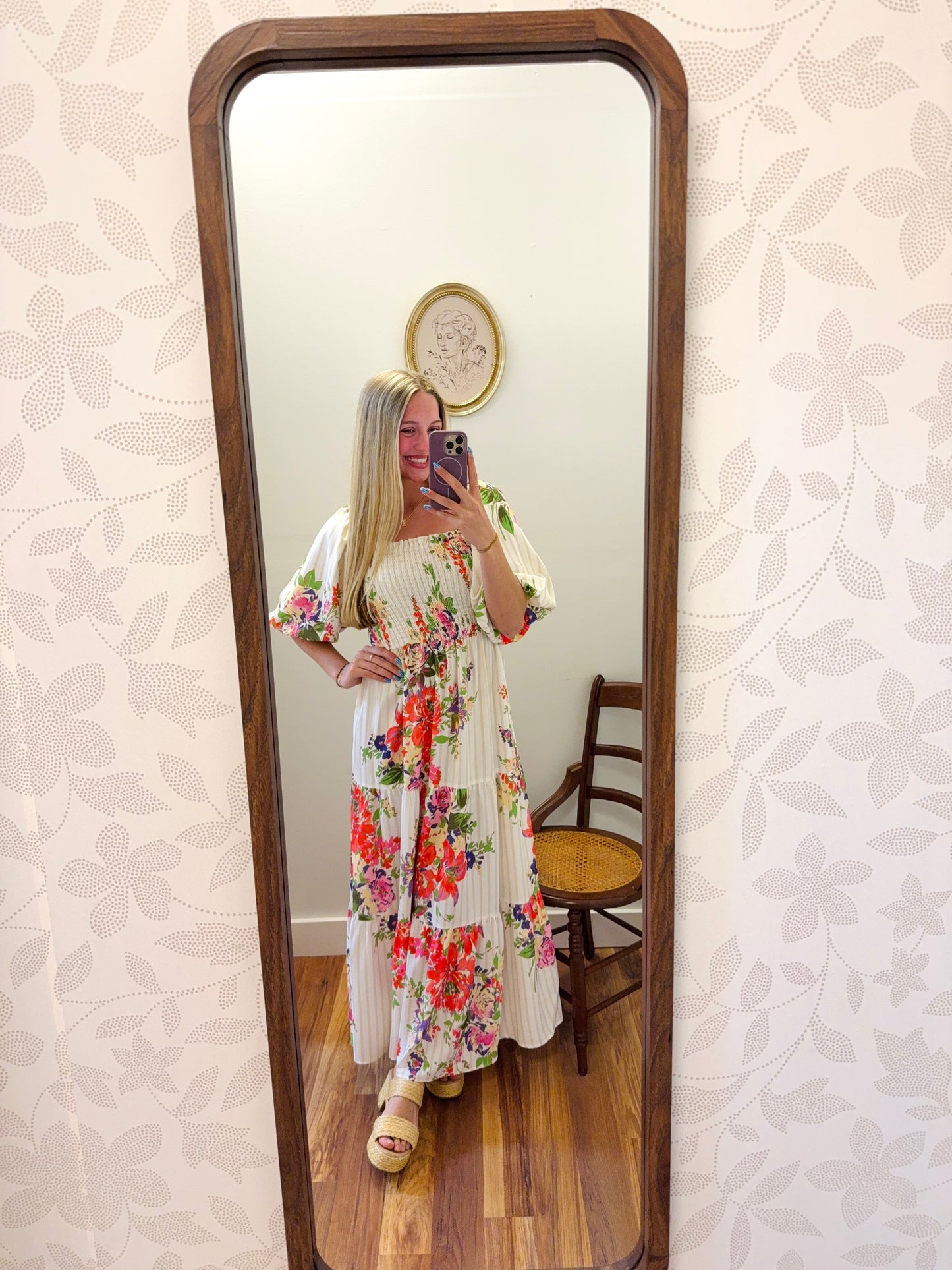 Taupe Multi Floral Maxi Dress