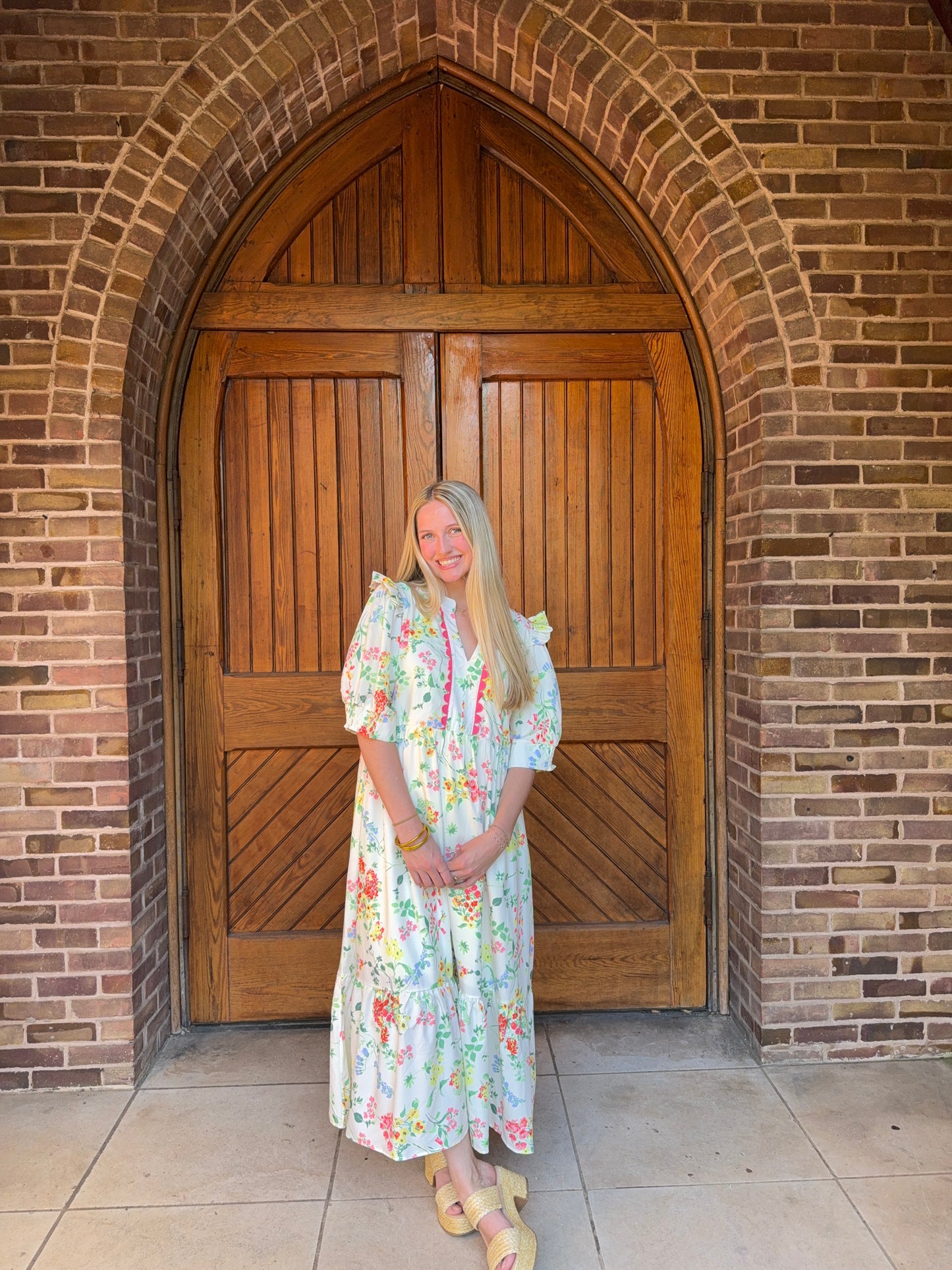 Floral Baby Doll Midi Dress