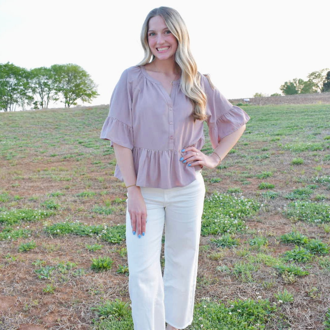 Sepia Rose Flowy Blouse