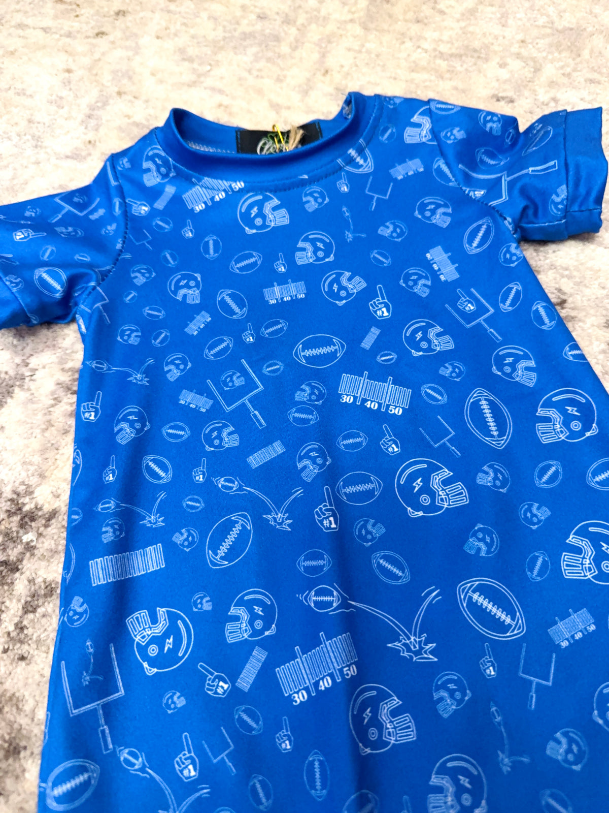 Blue football onesie