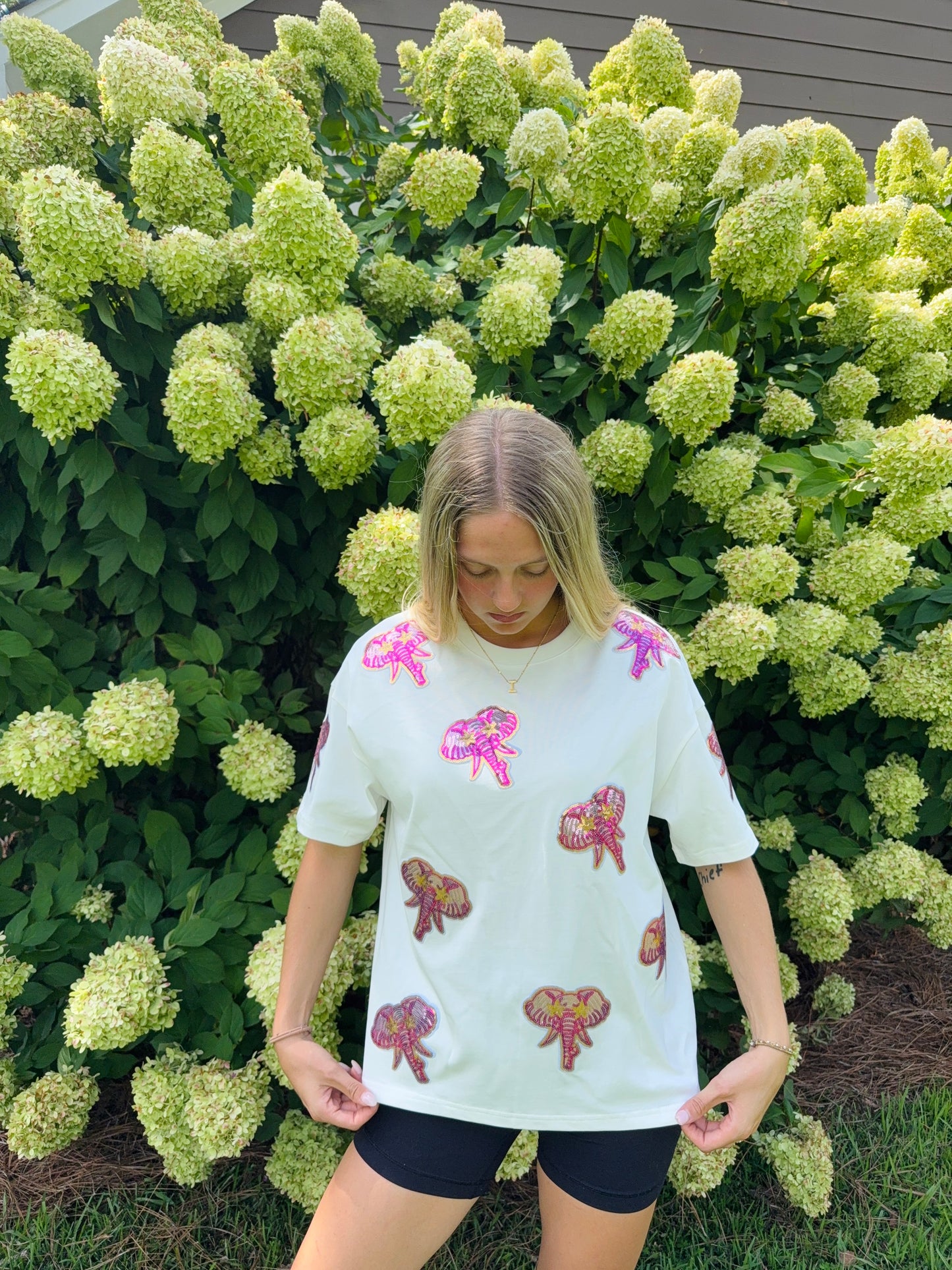 Pink Sequin Elephant Tee