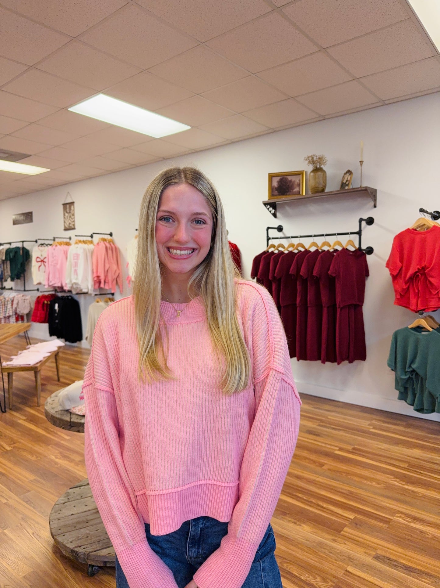 Two Tone Pink Sweater