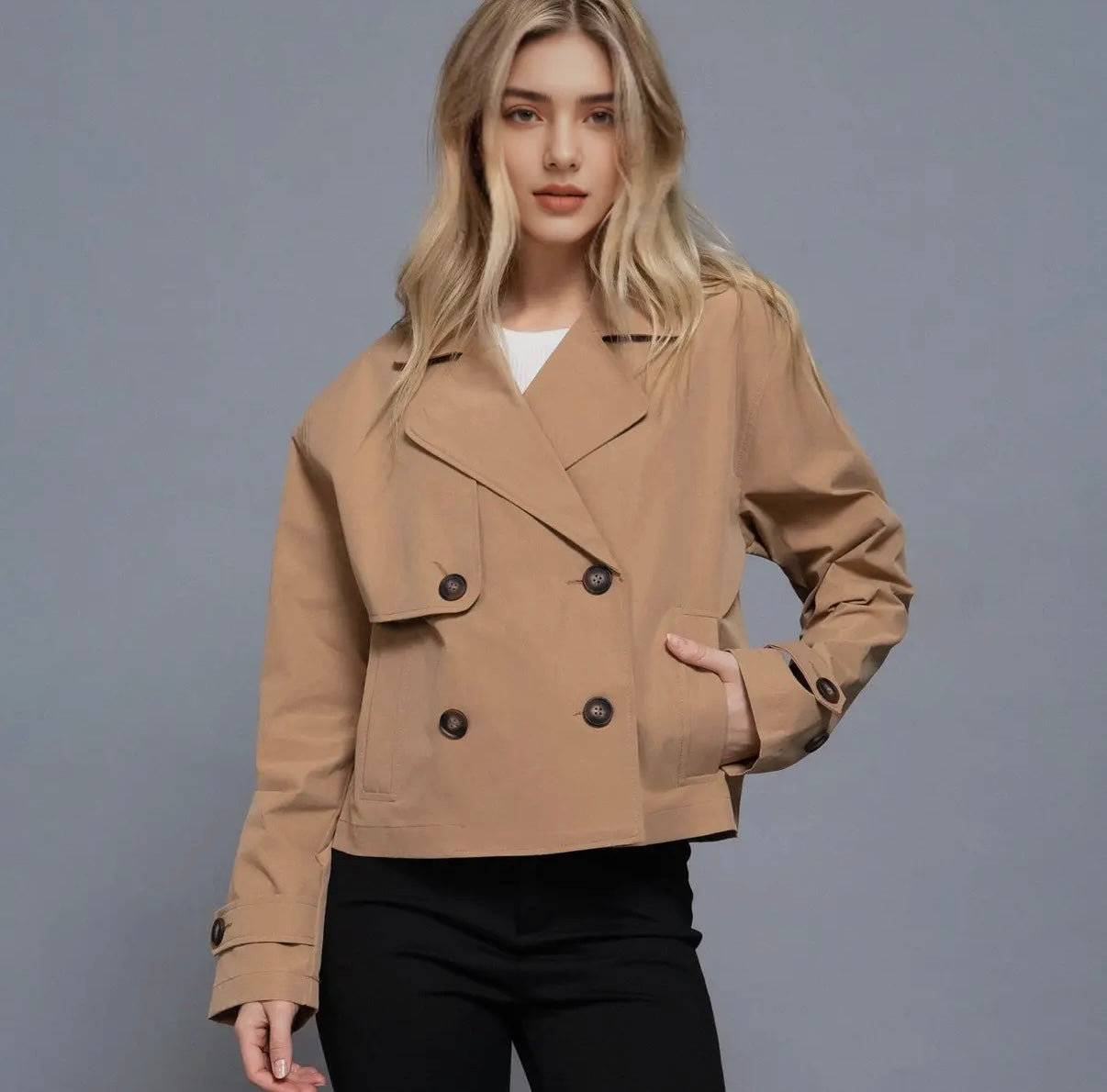 Cropped Trench Coat