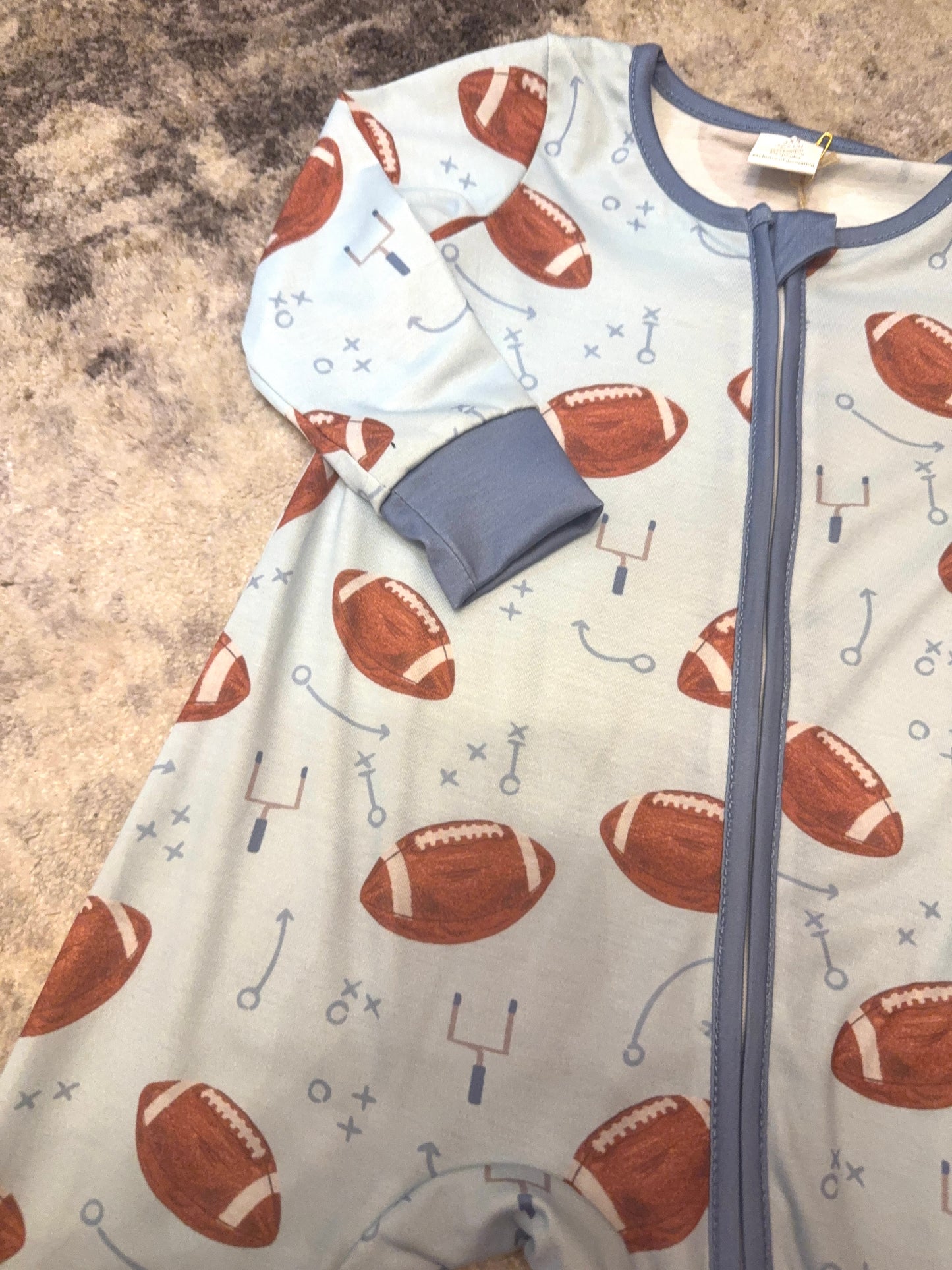 Long sleeve football onesie