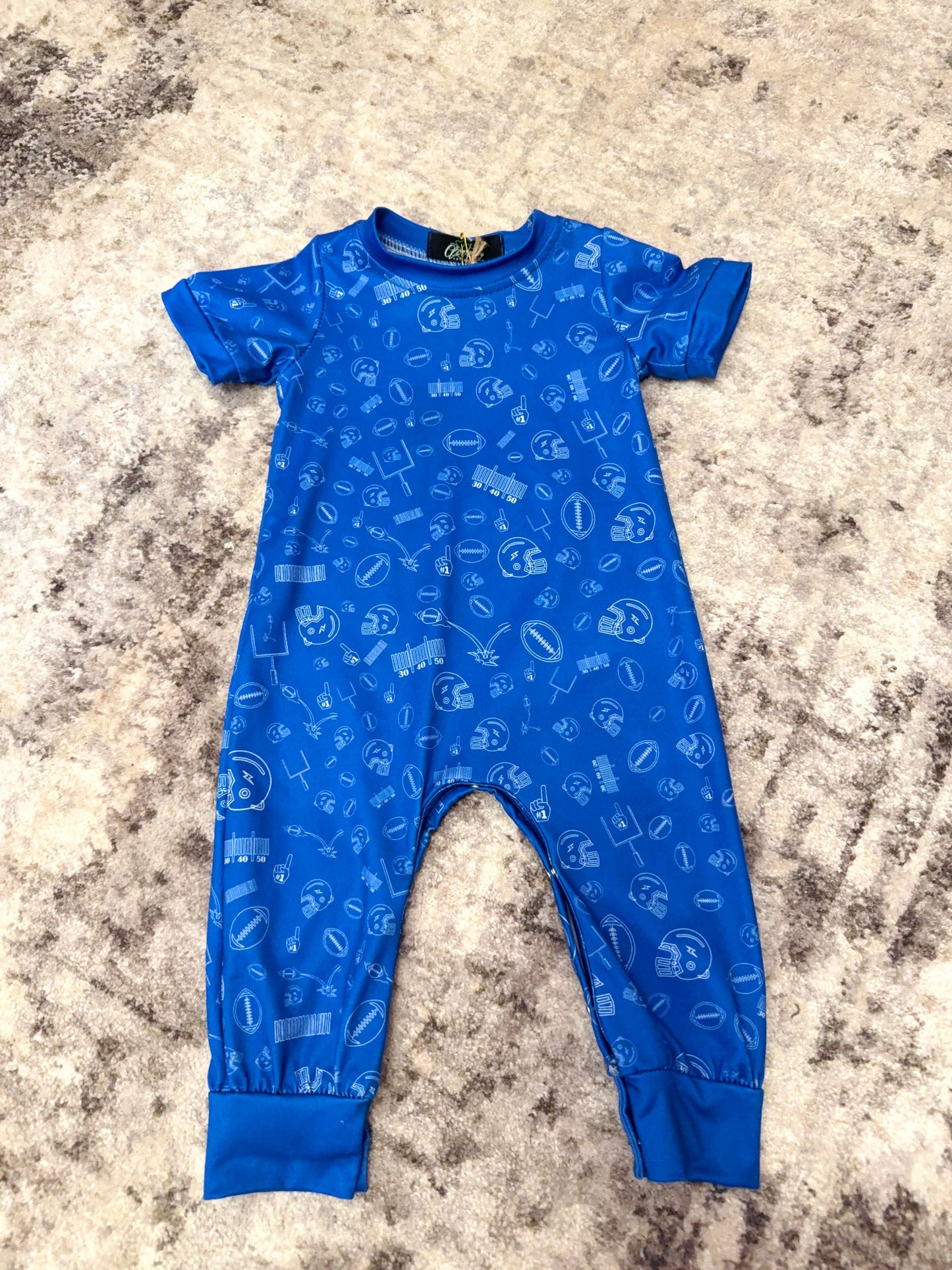 Blue football onesie