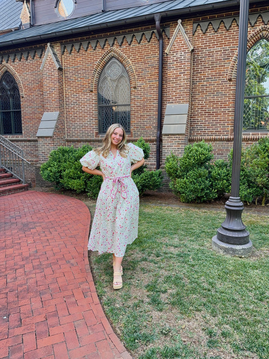 Ivory Multi Floral Dress
