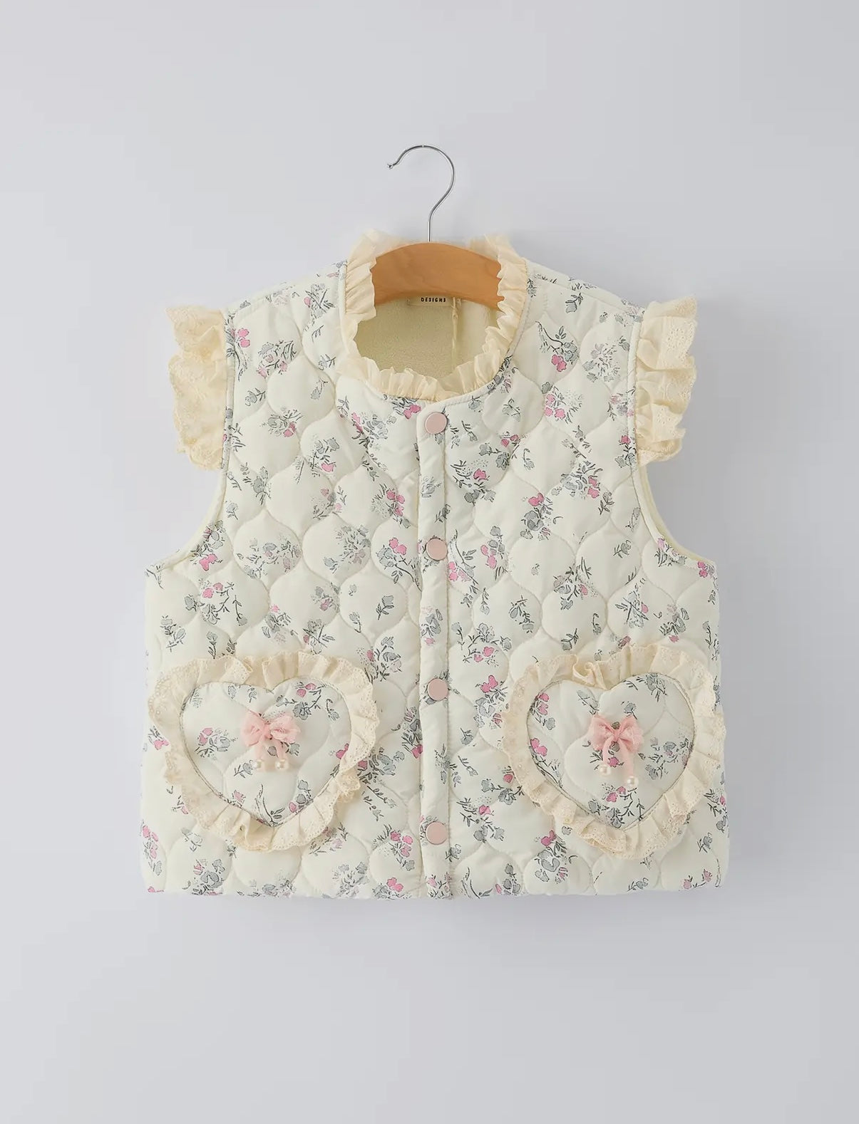 Floral Girls Puffer Vest