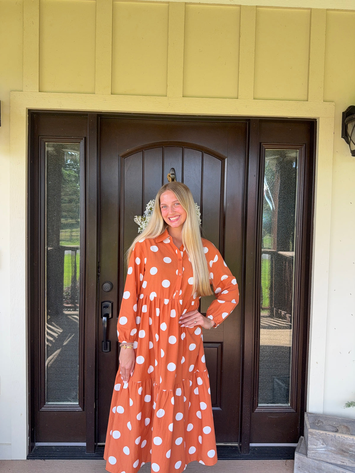Polka dot midi dress