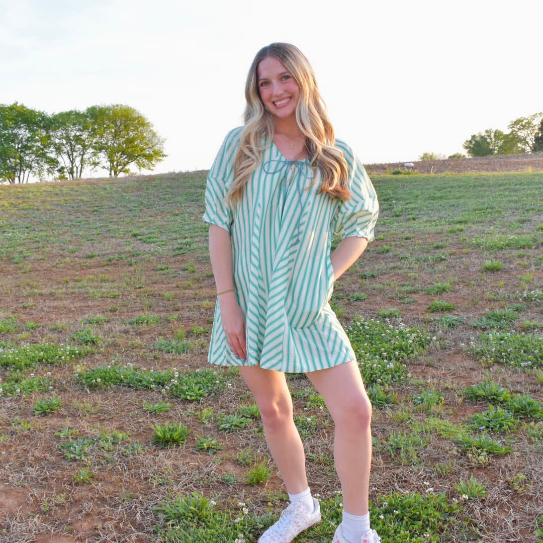 Green Striped Romper