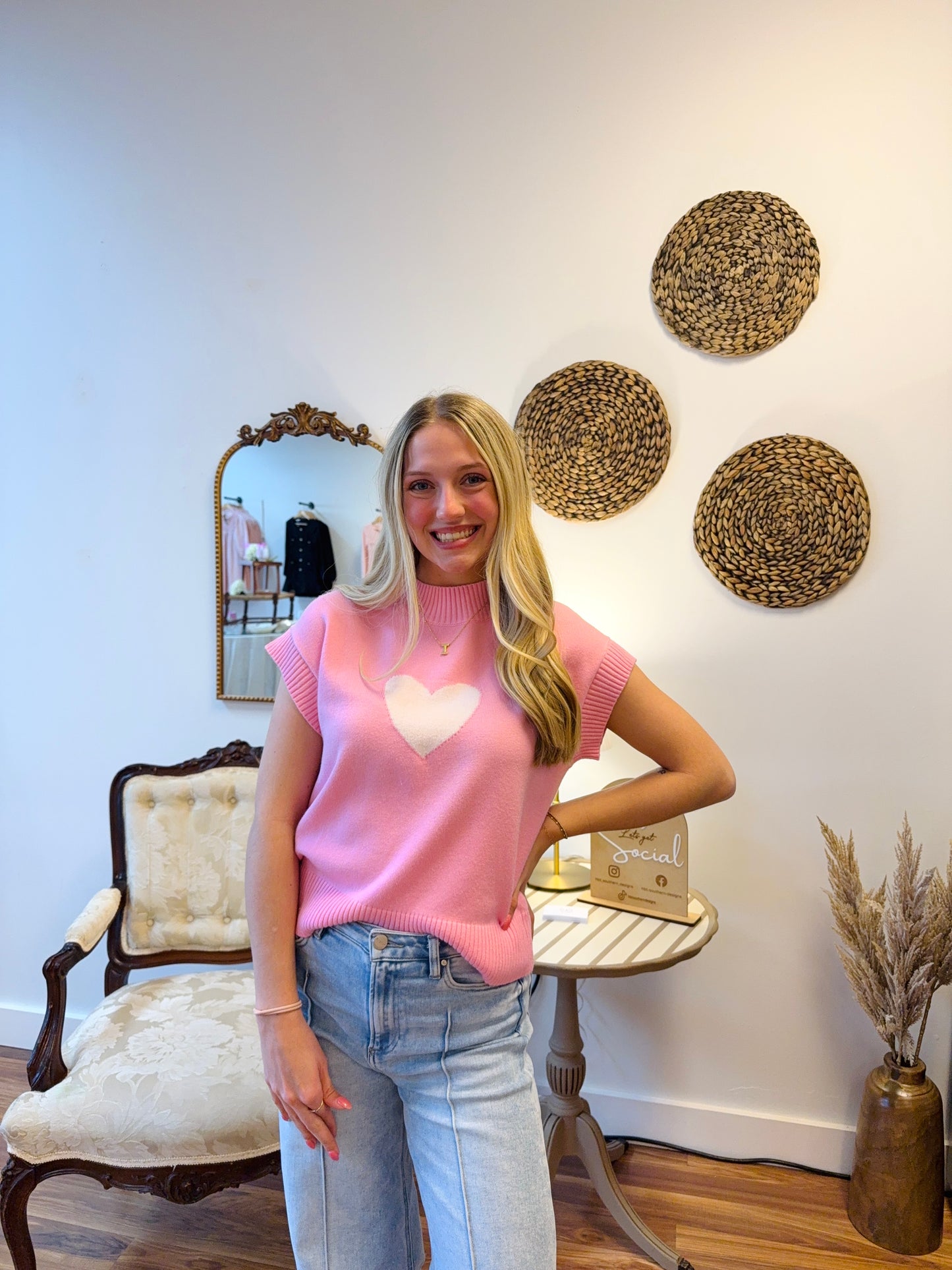 Pink Heart Sweater