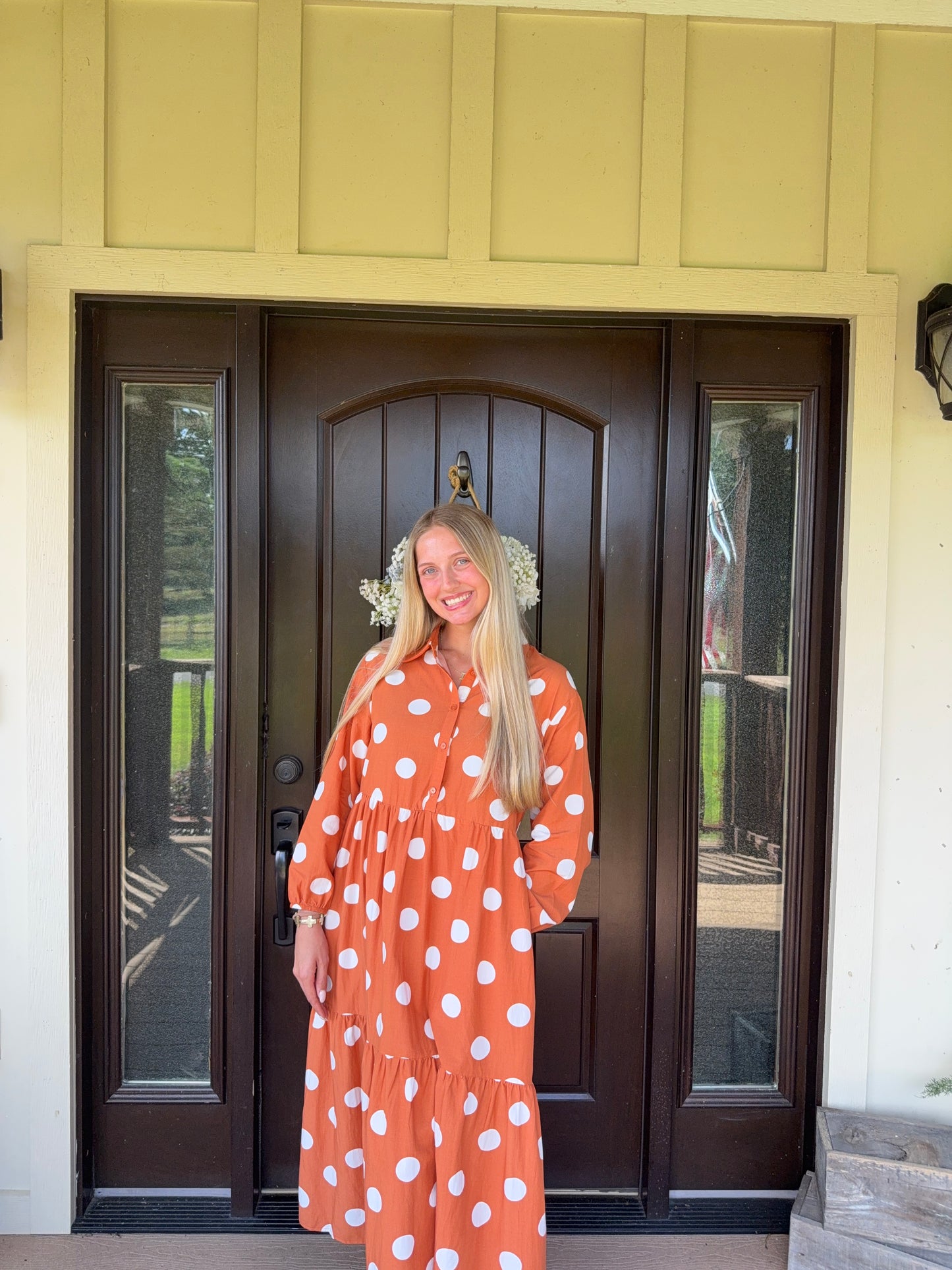 Polka dot midi dress