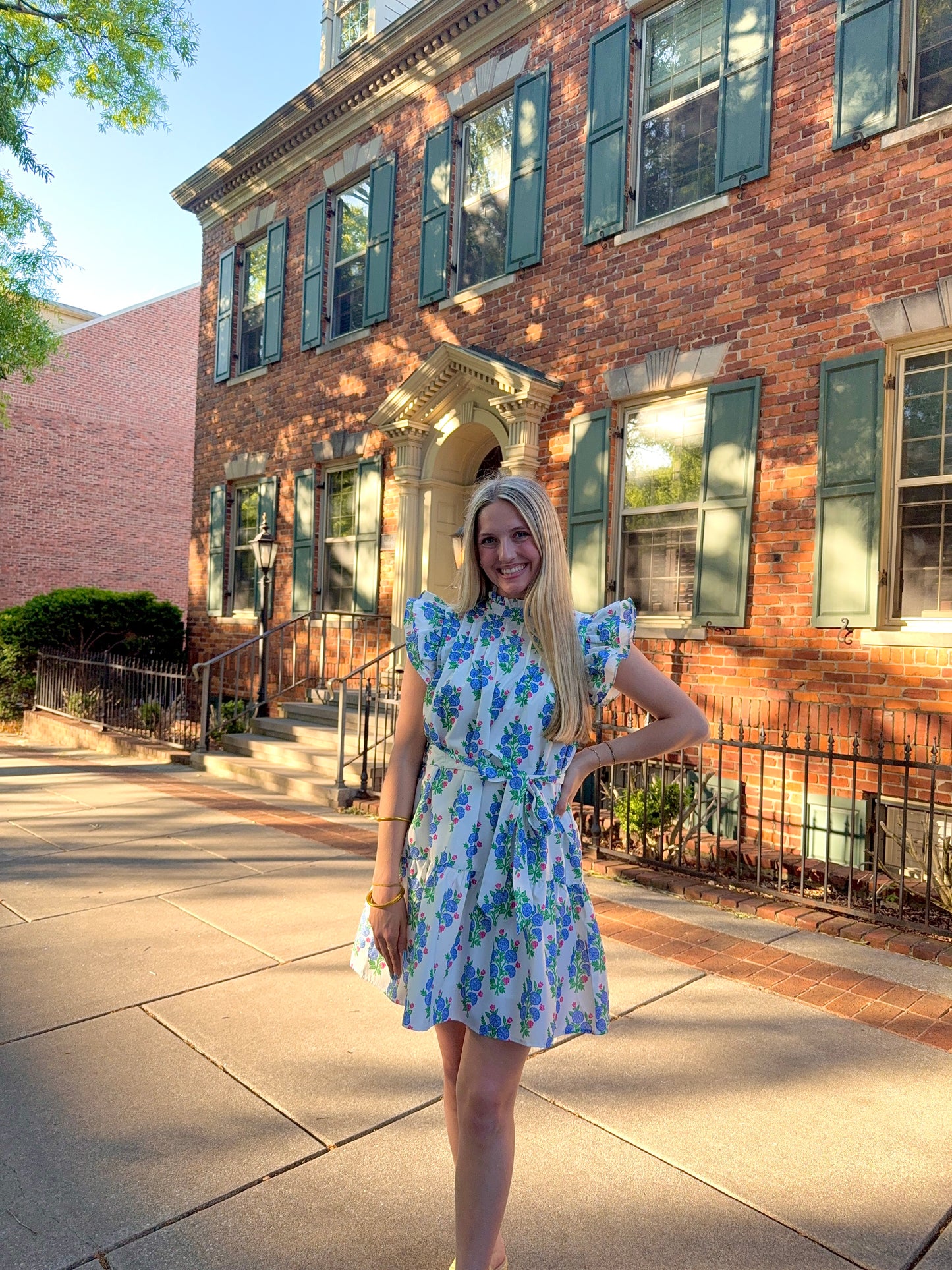 Floral Pleated Mini Dress