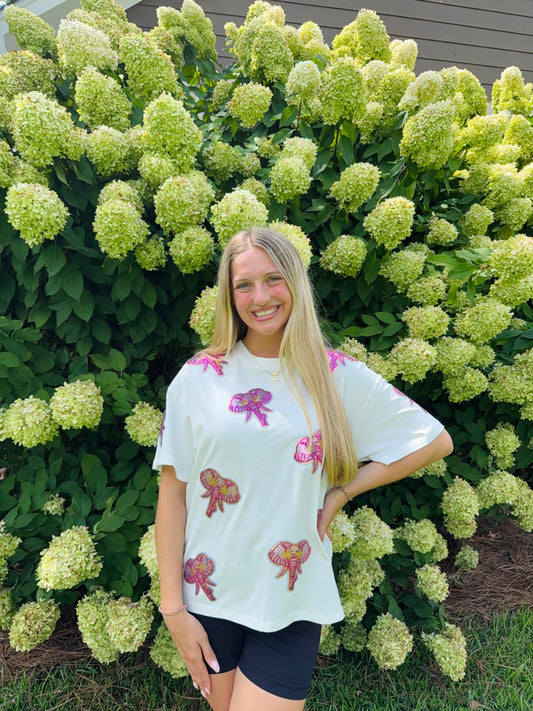 Pink Sequin Elephant Tee
