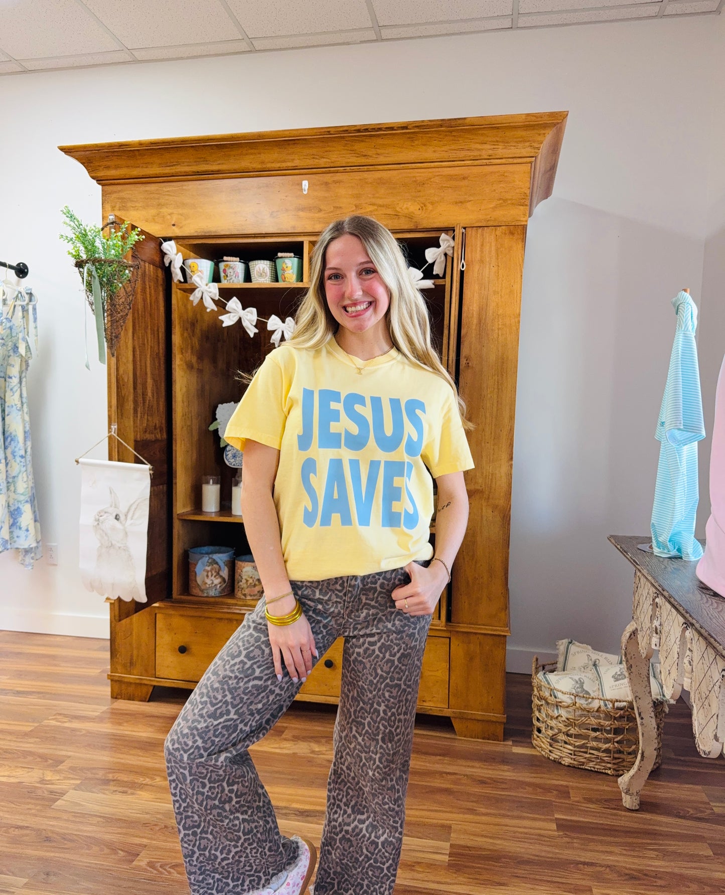 Jesus Saves Yellow Tee