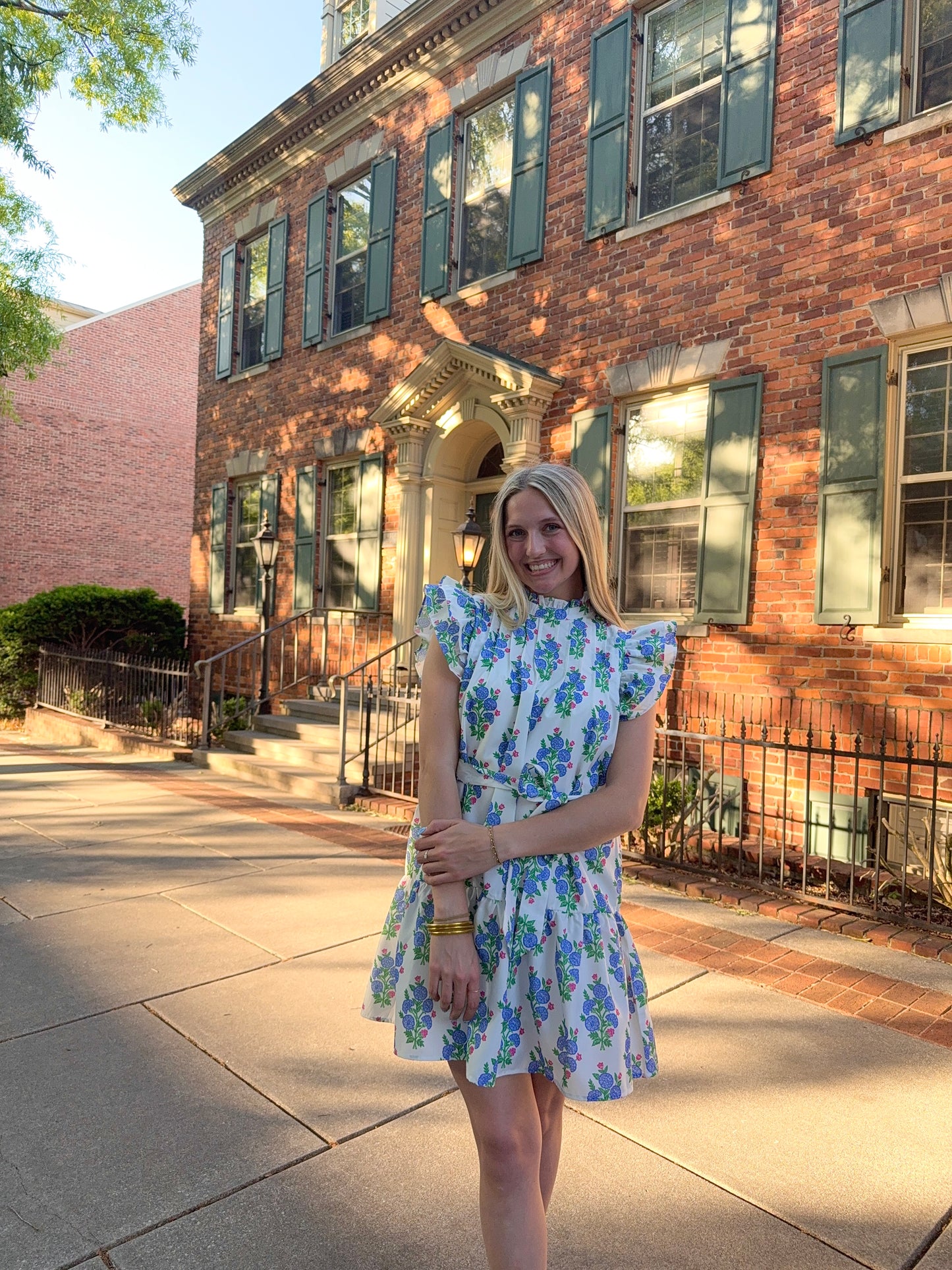 Floral Pleated Mini Dress