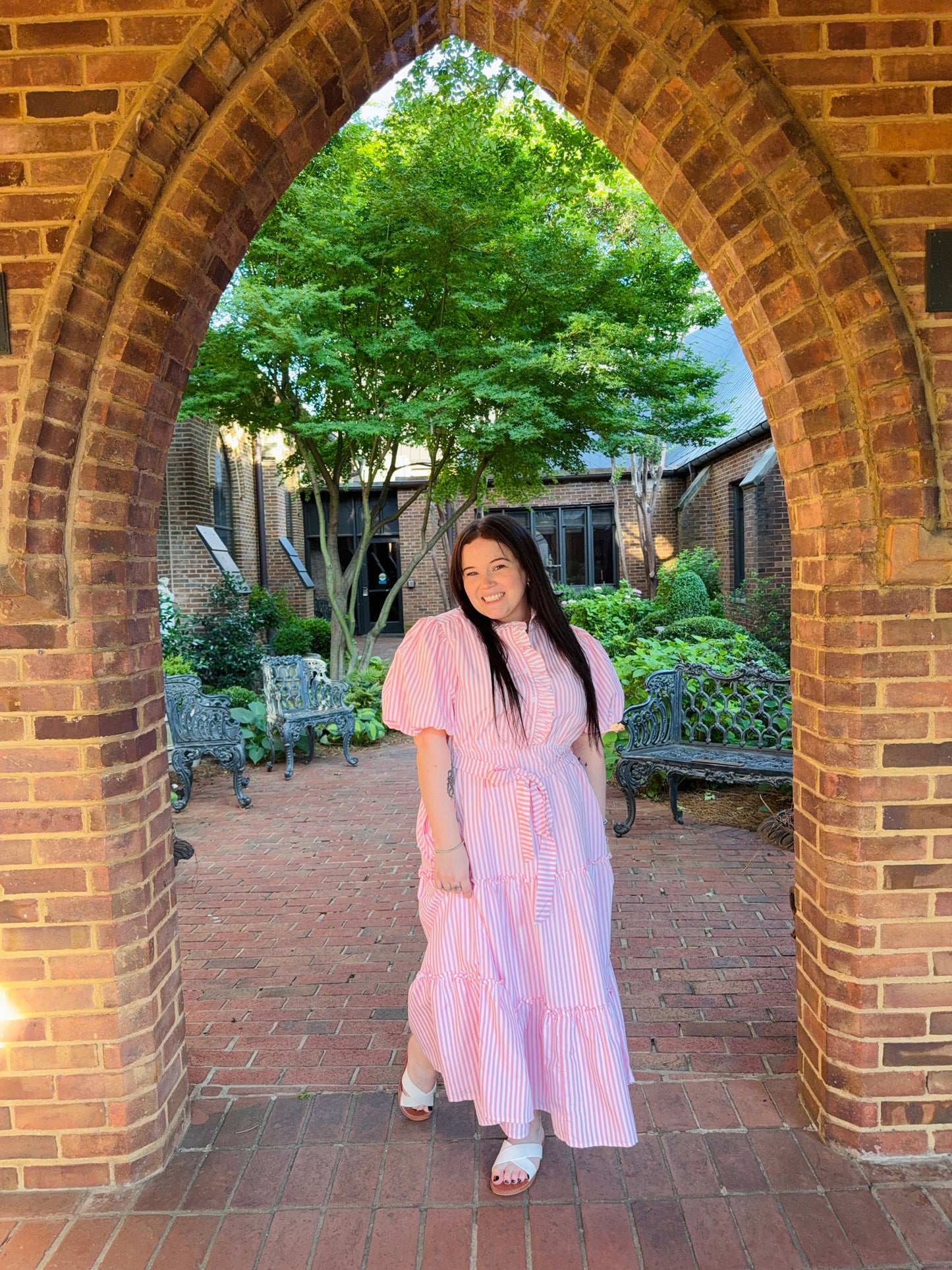 Rose Pink Striped Dress