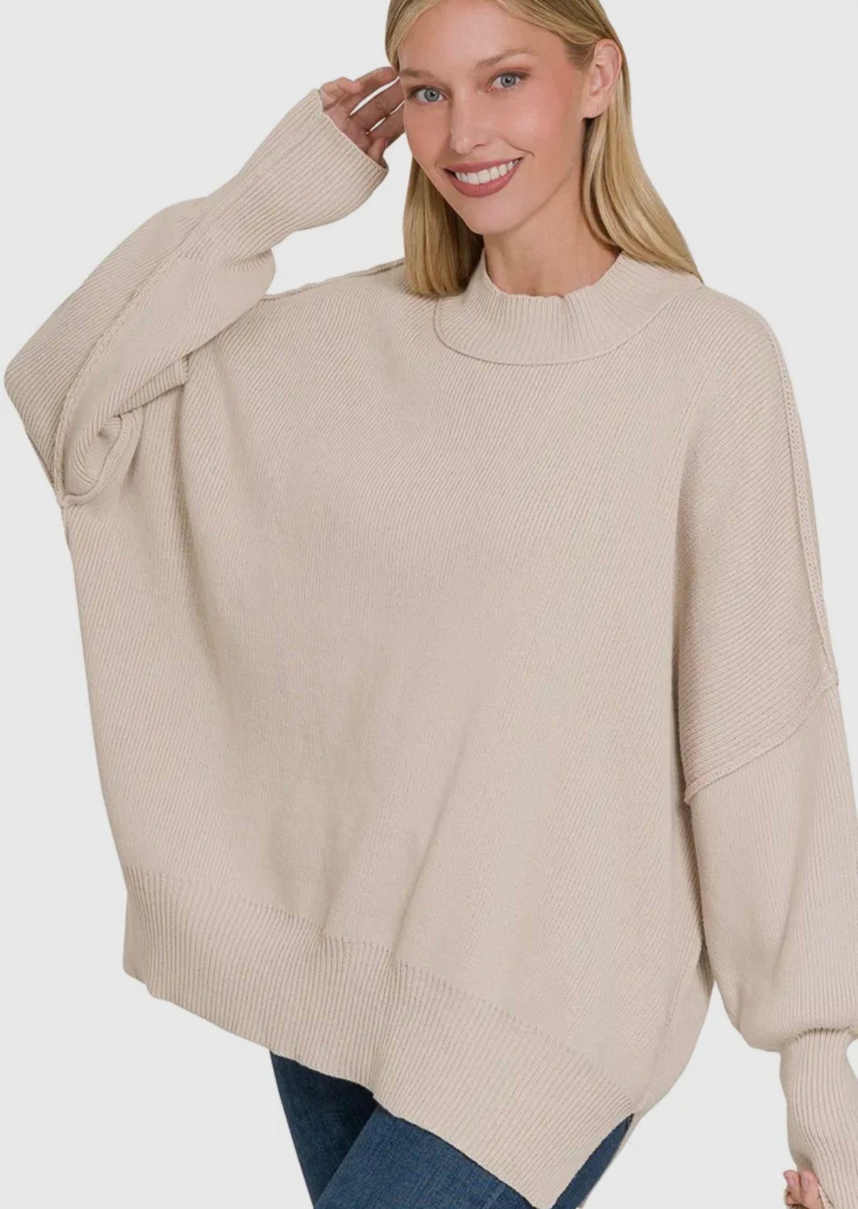 Oversized Two Tone Sweater