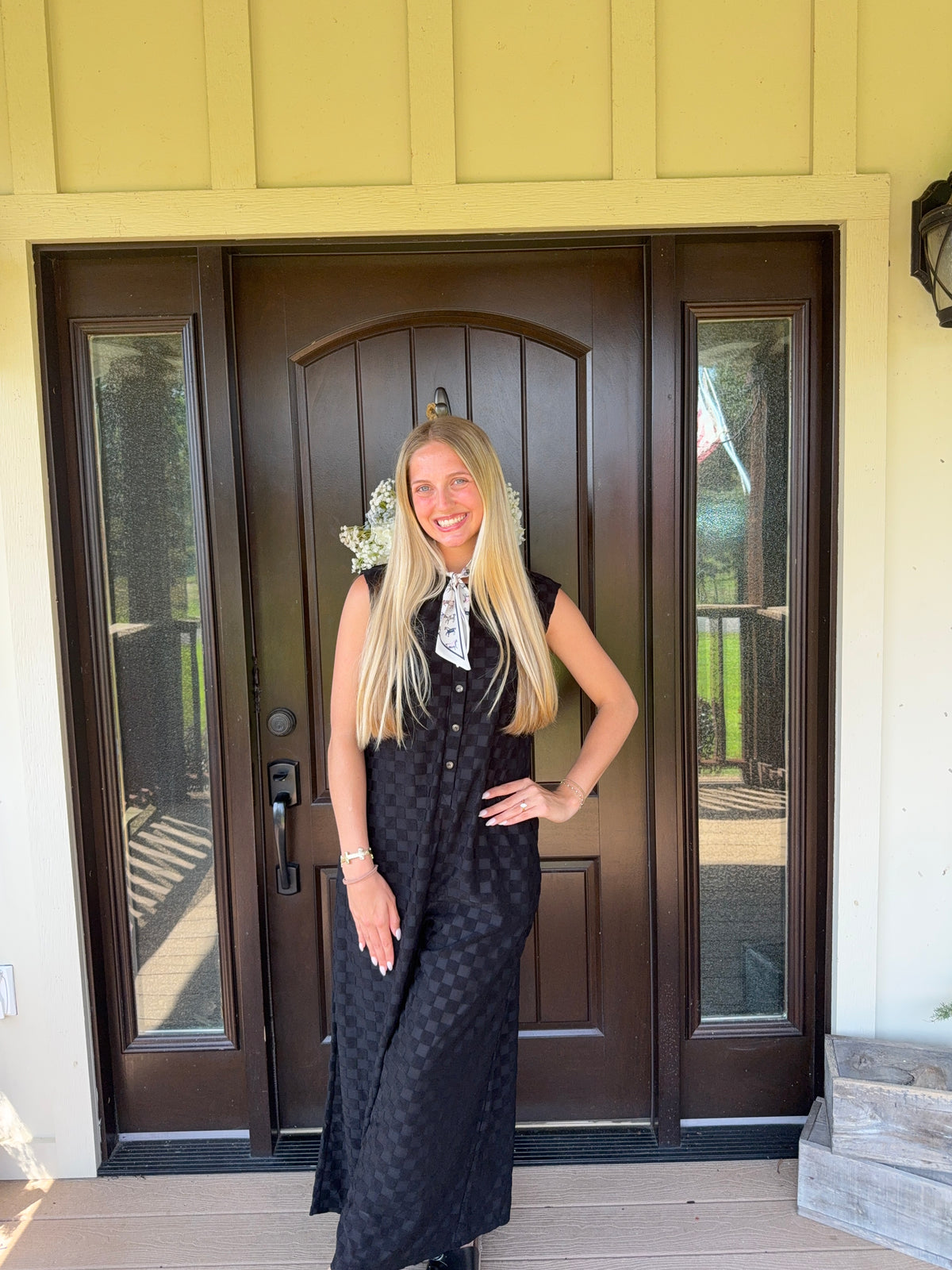 Checker black jumpsuit