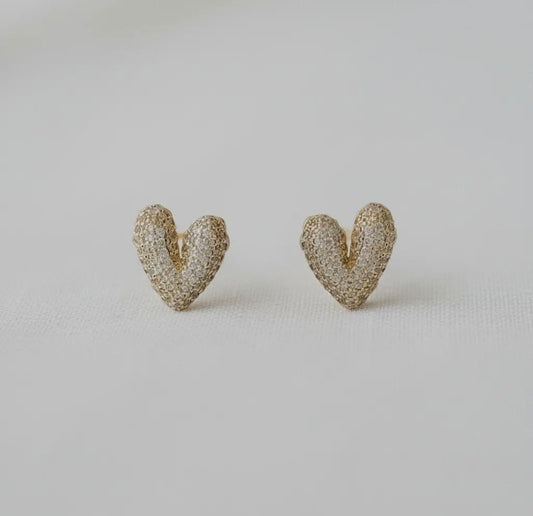 Gemstone Heart-Shaped Earrings