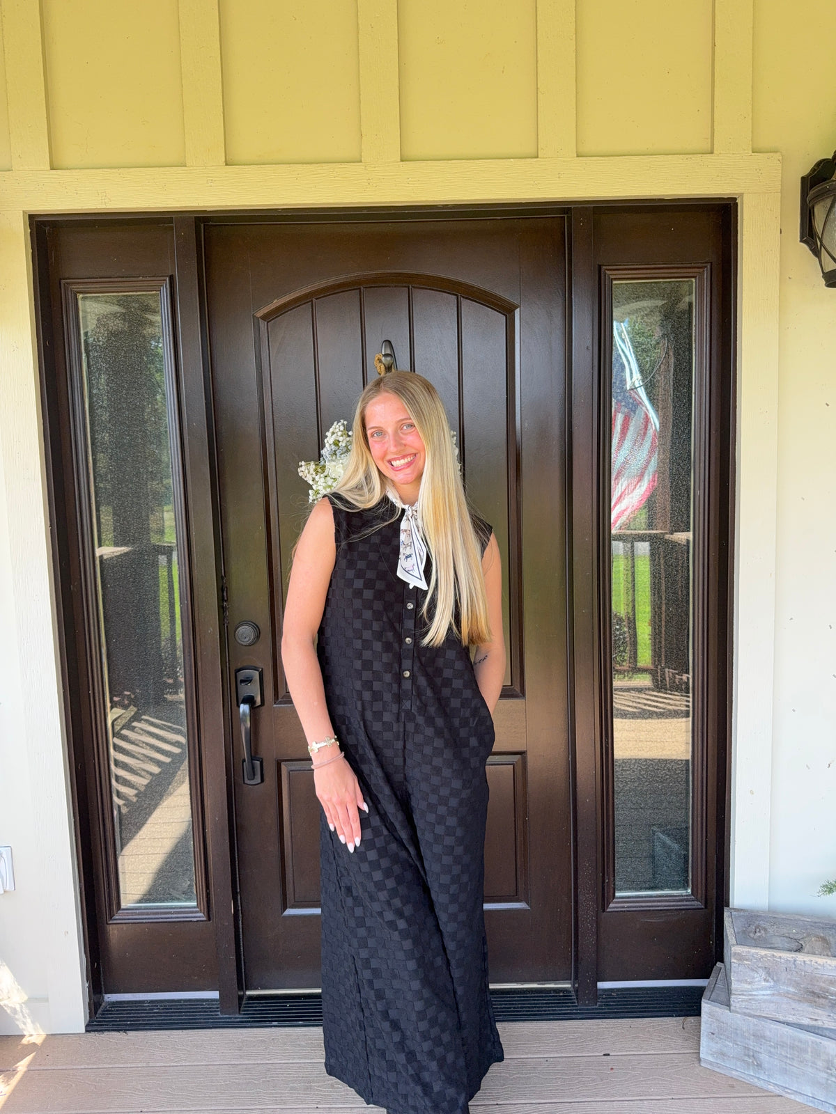 Checker black jumpsuit