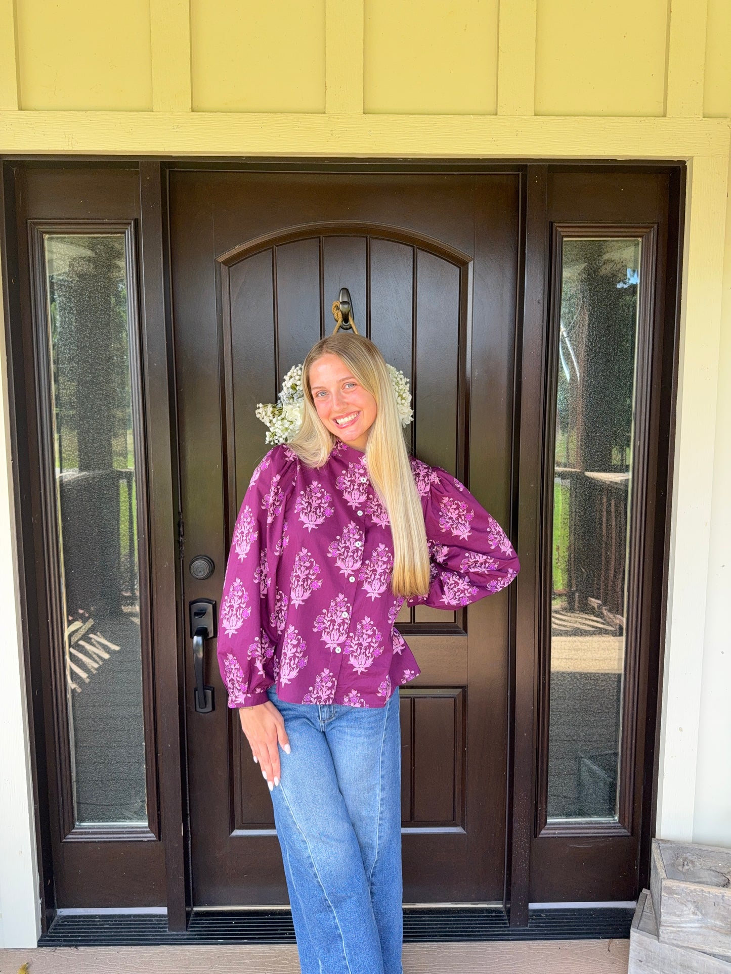 Floral purple blouse
