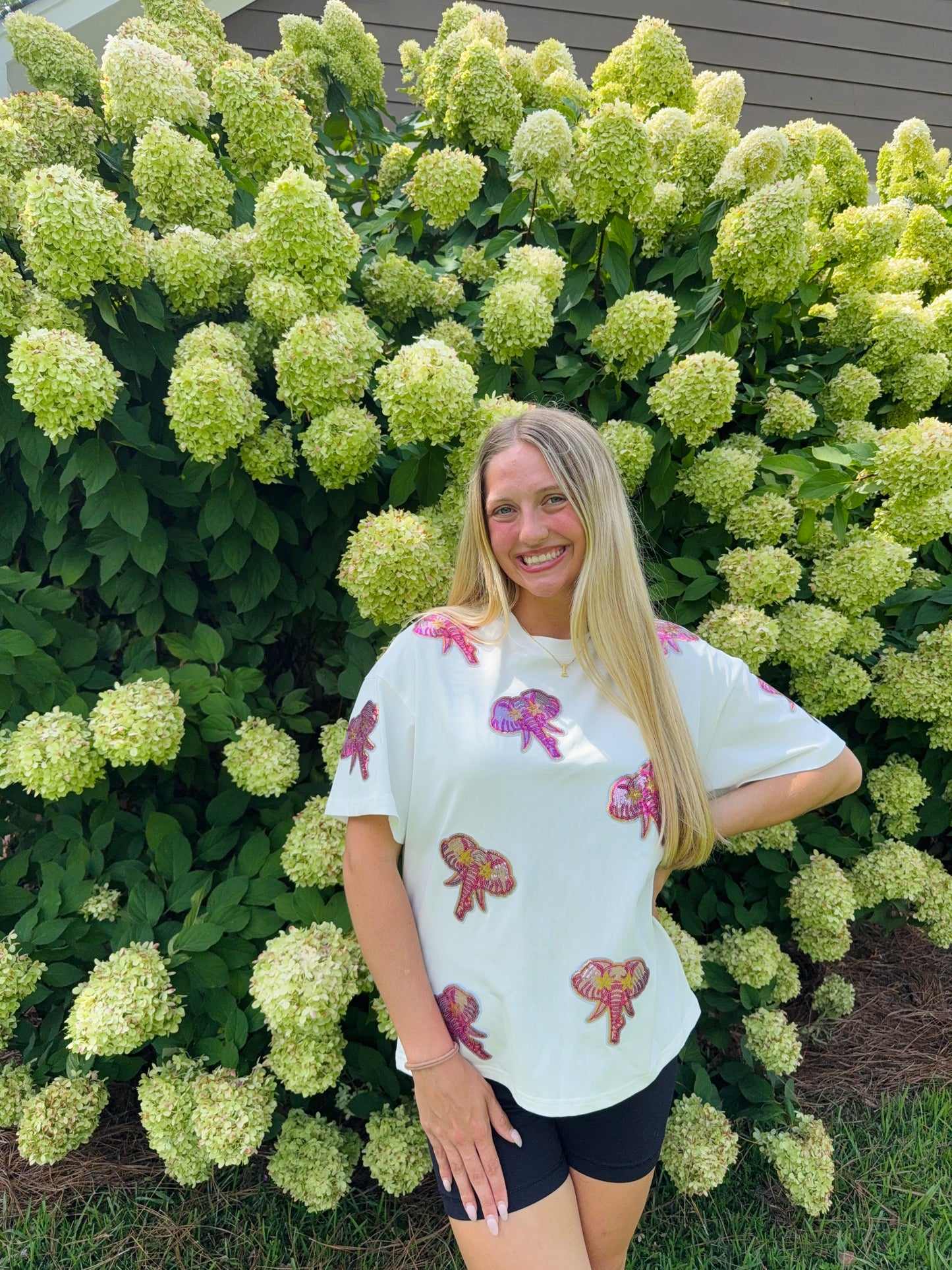 Pink Sequin Elephant Tee