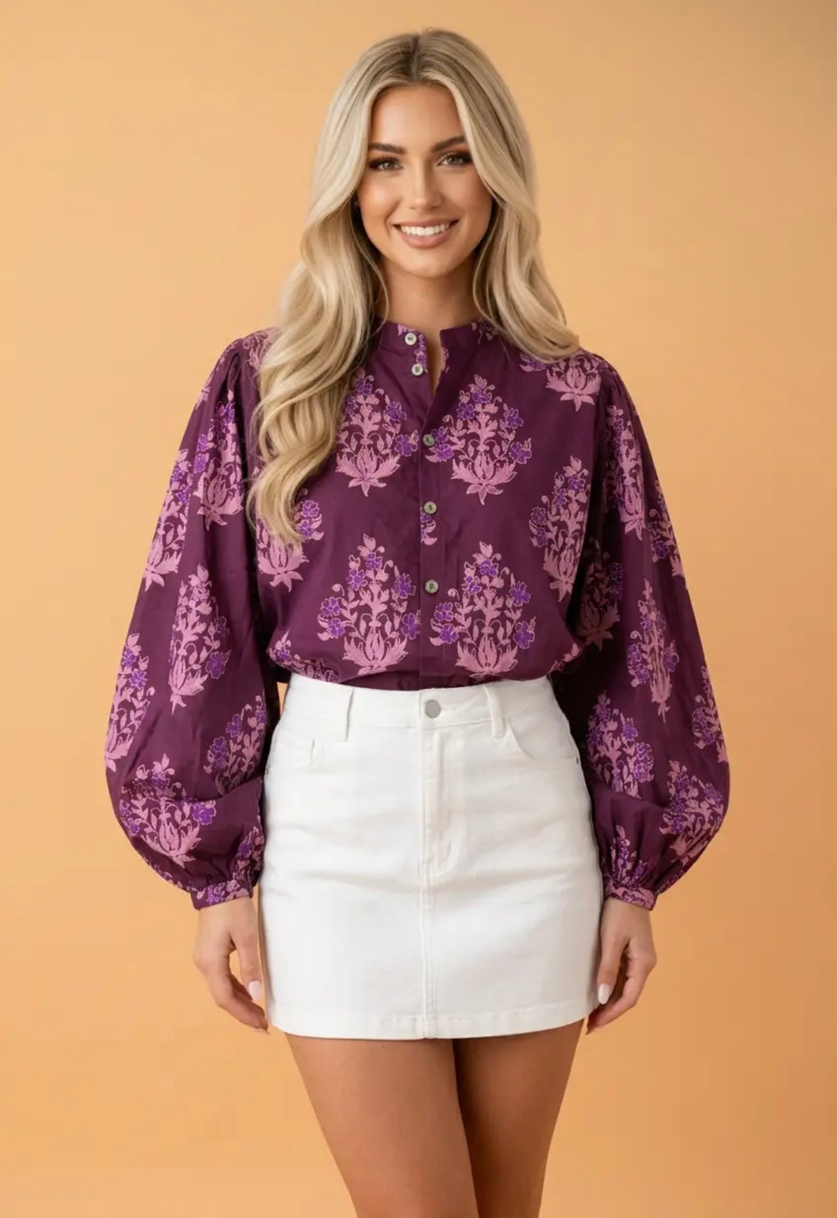 Floral purple blouse