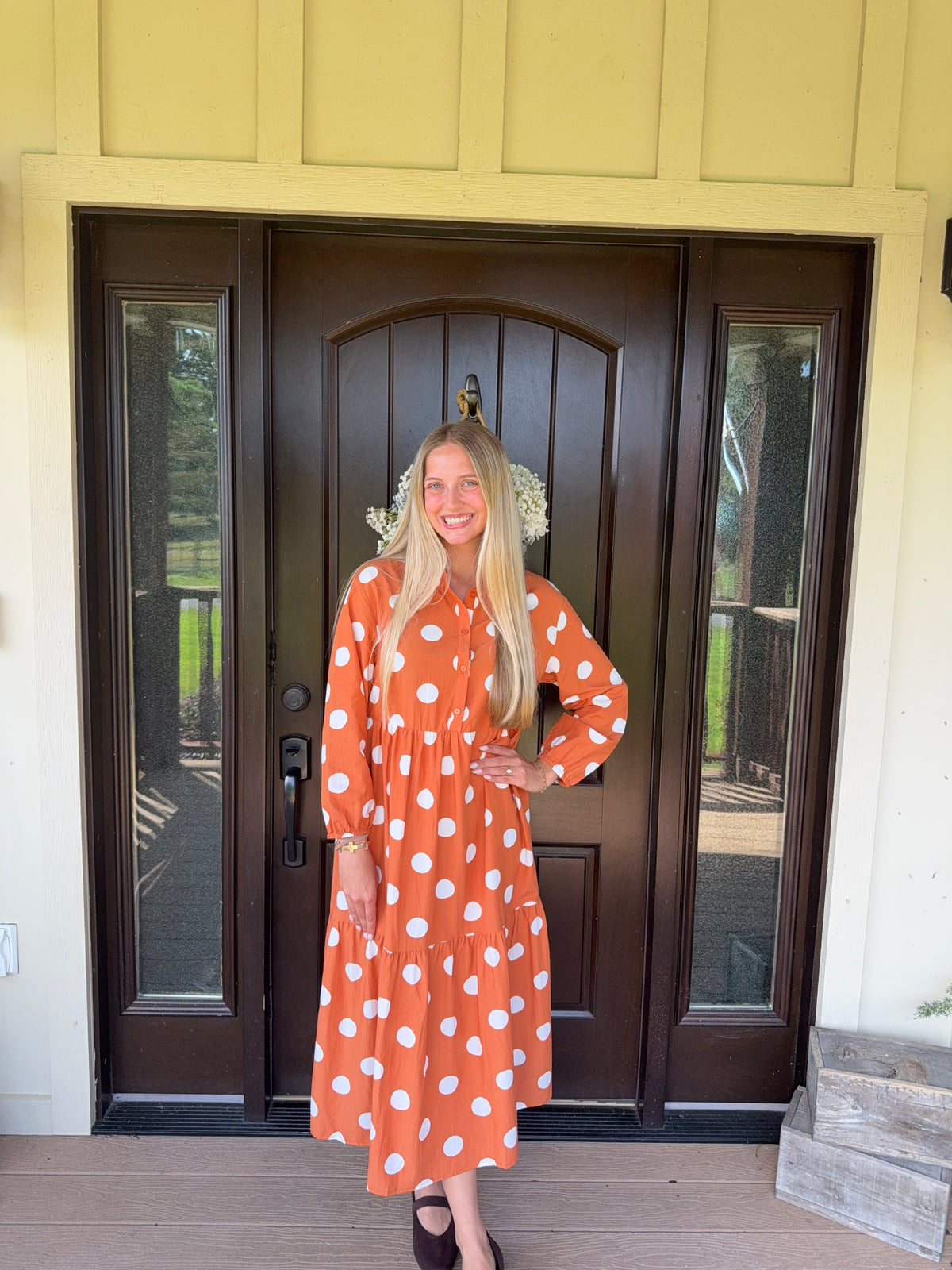 Polka dot midi dress