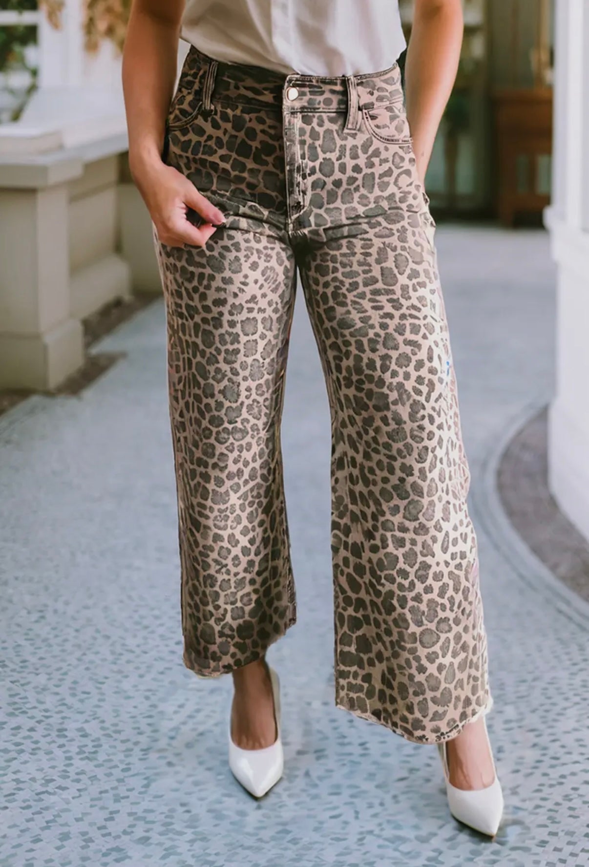 Cheetah print jeans
