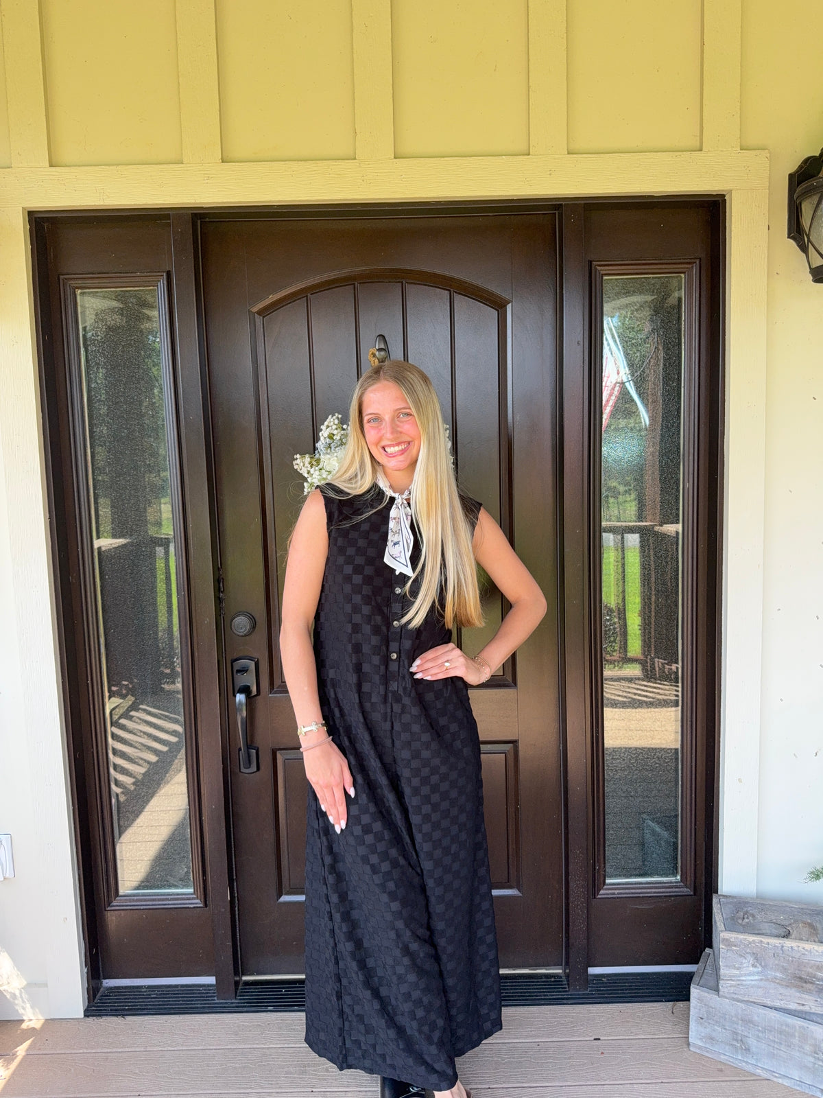 Checker black jumpsuit