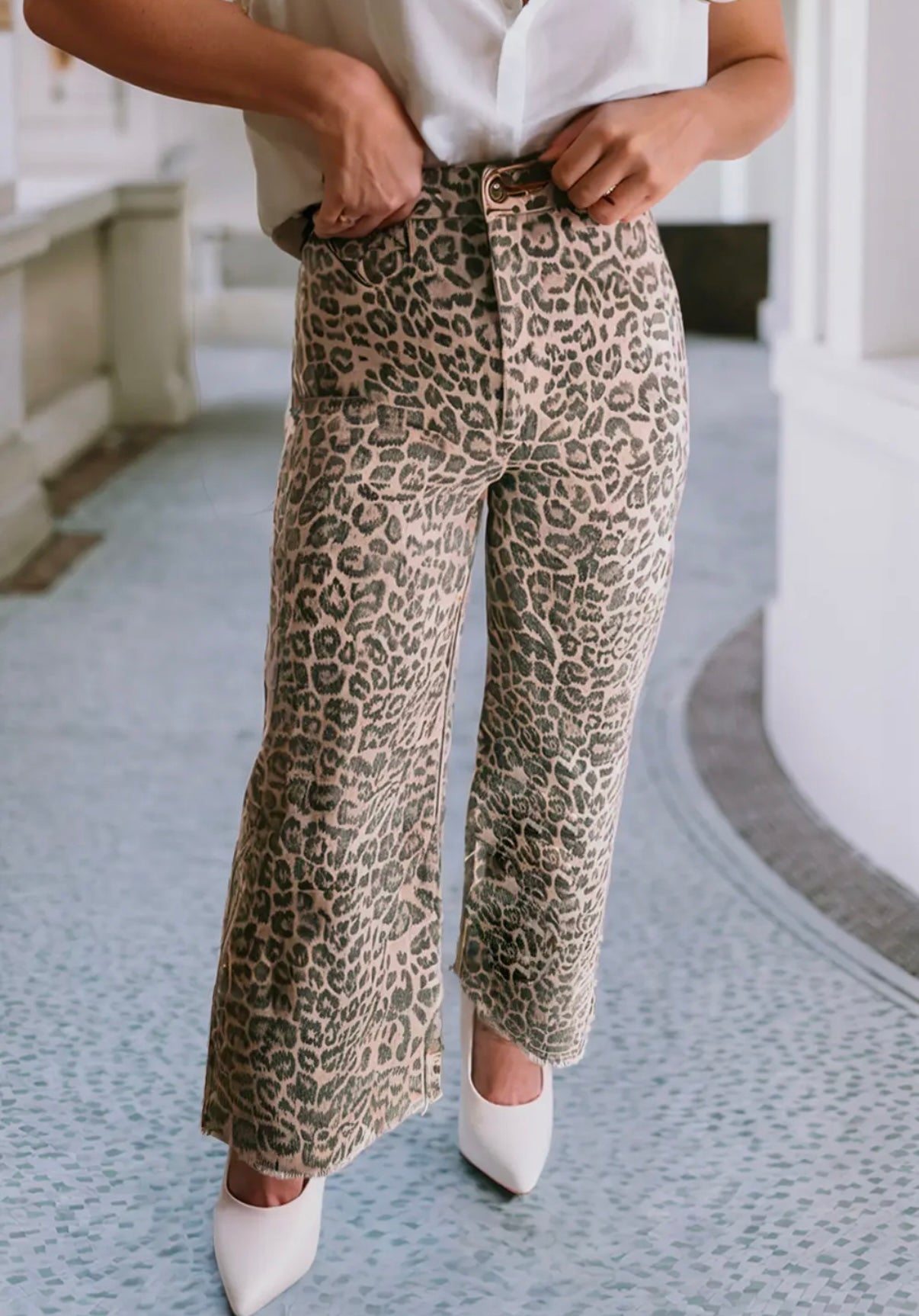 Cheetah print jeans