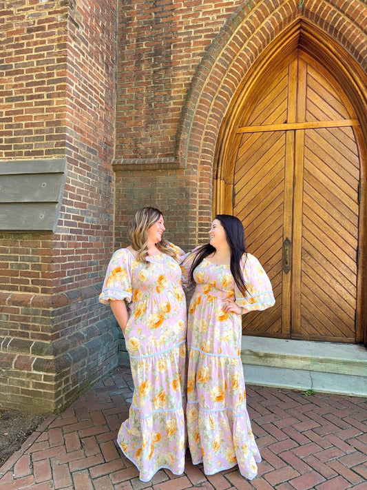 Lilac Multi Floral Maxi Dress