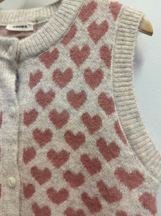 Heart Knit Sweater Vest