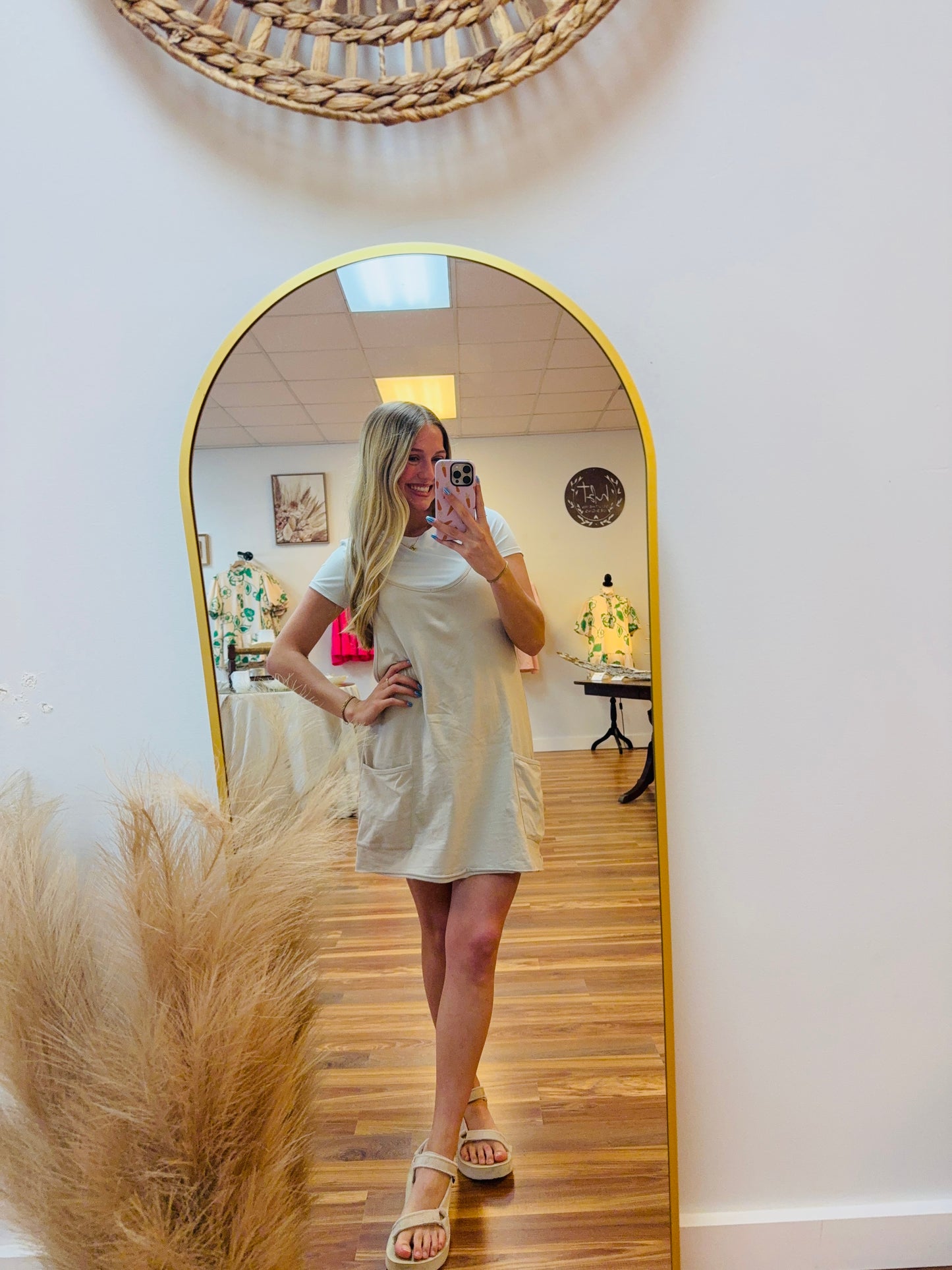Beige Cotton Dress