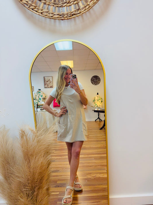 Beige Cotton Dress