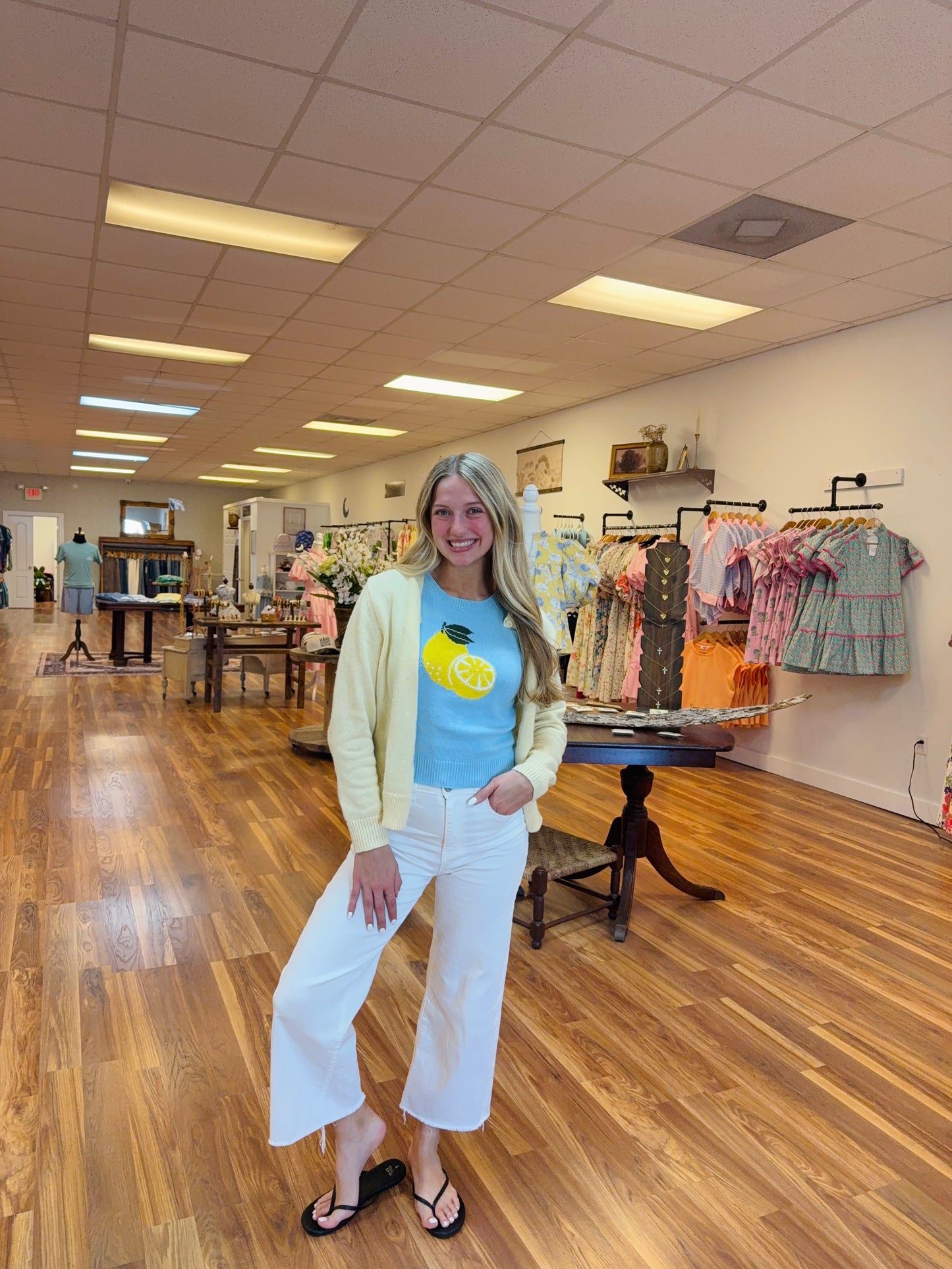 Light Blue Lemon Knit Sweater
