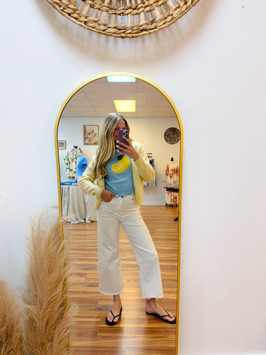 Light Blue Lemon Knit Sweater