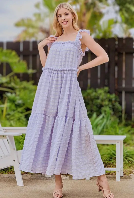 Gingham Tiered Maxi Dress