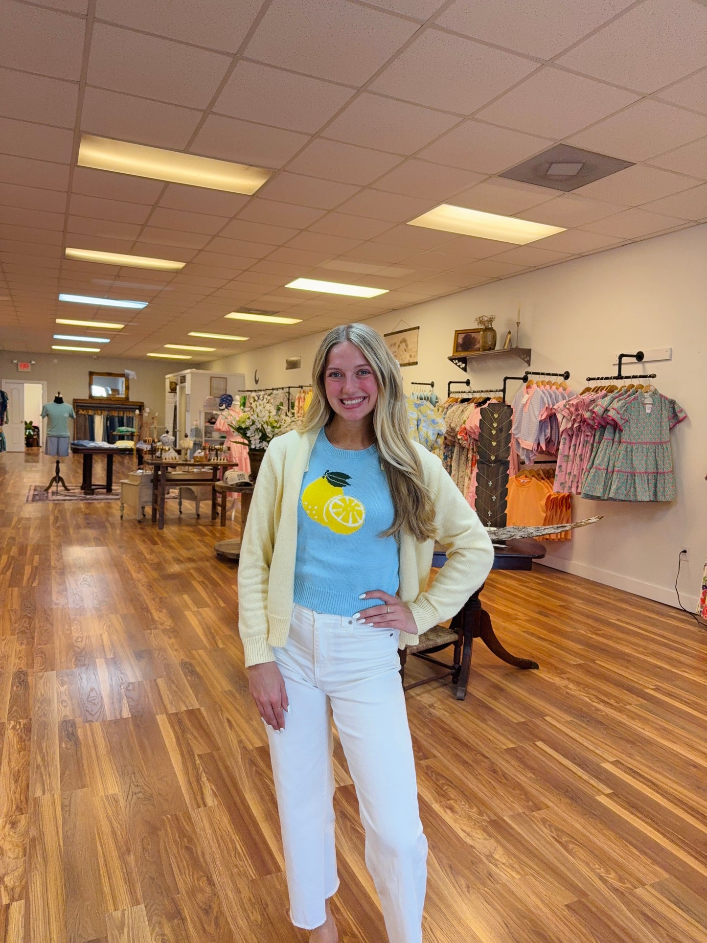 Light Blue Lemon Knit Sweater