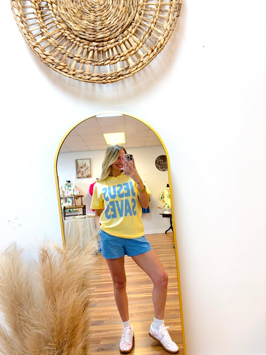 Jesus Saves Yellow Tee