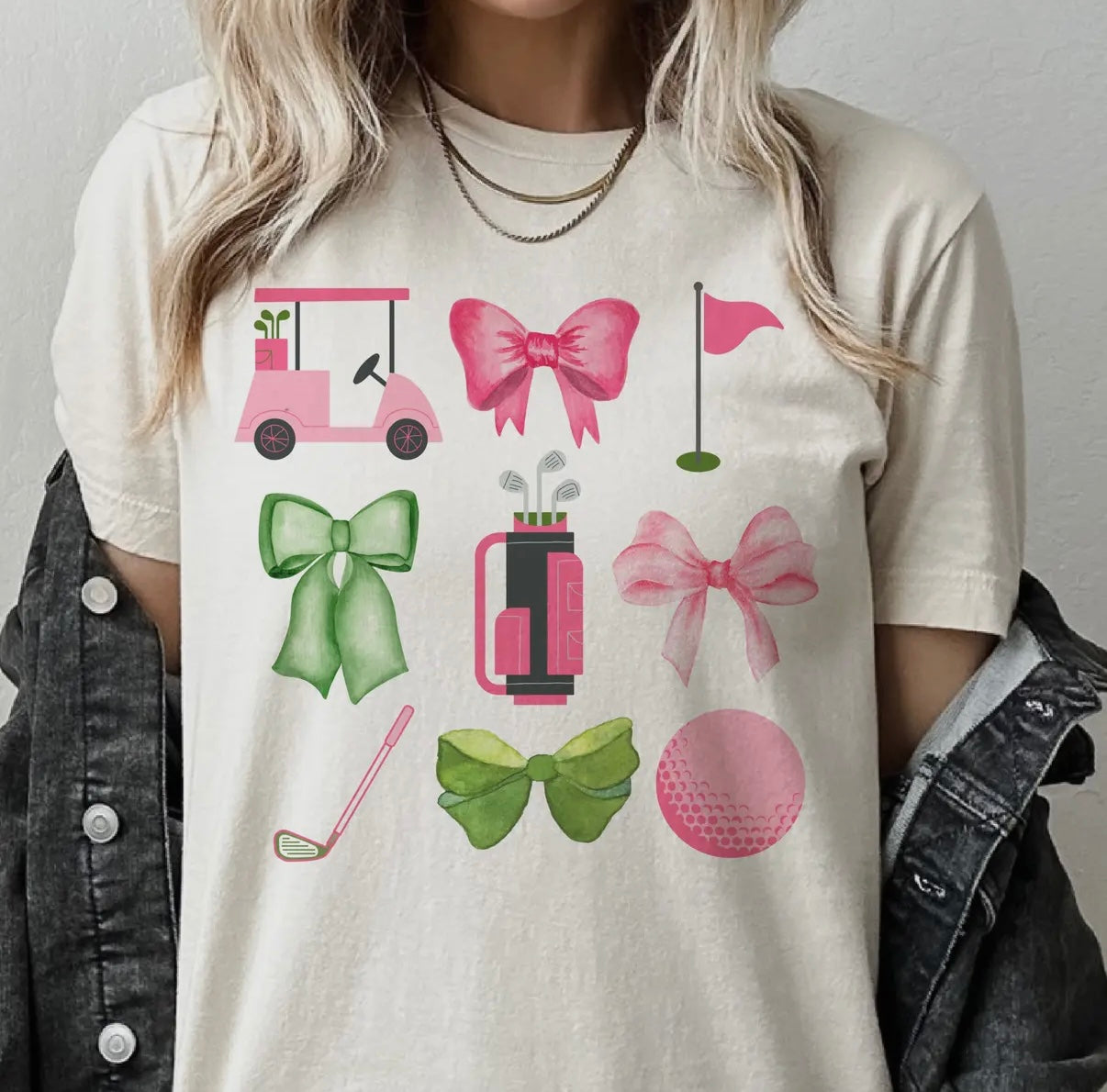 Preppy Golf Collage Country Club Graphic Tee