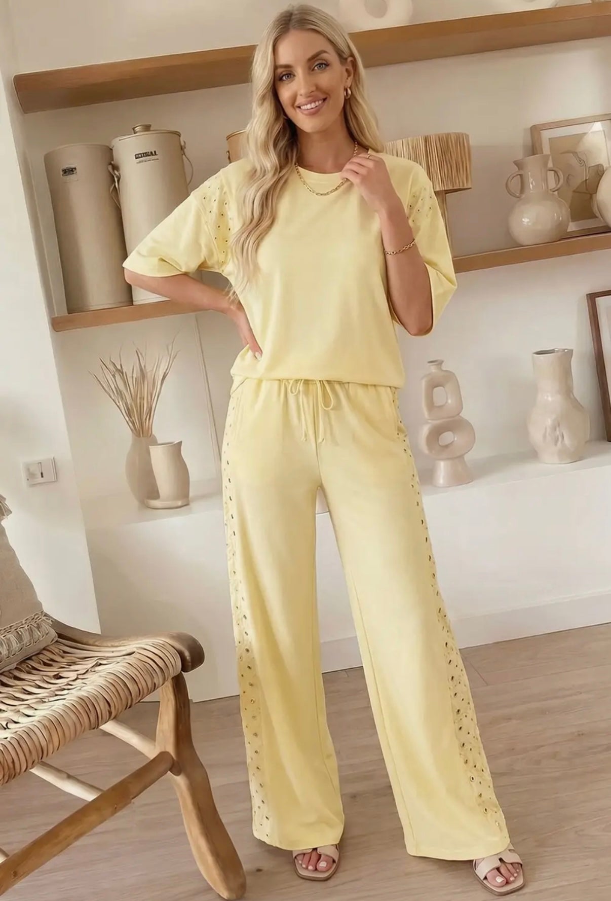 Eyelet Butter Yellow Set