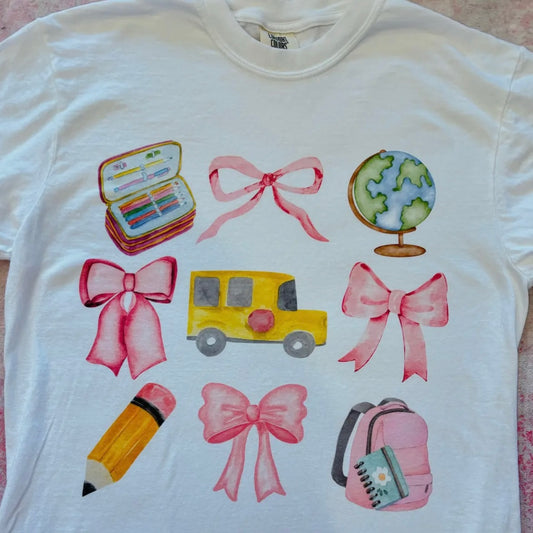 Teacher Bow Collage Tee