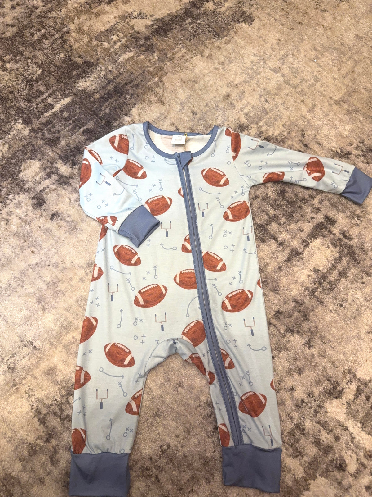 Long sleeve football onesie