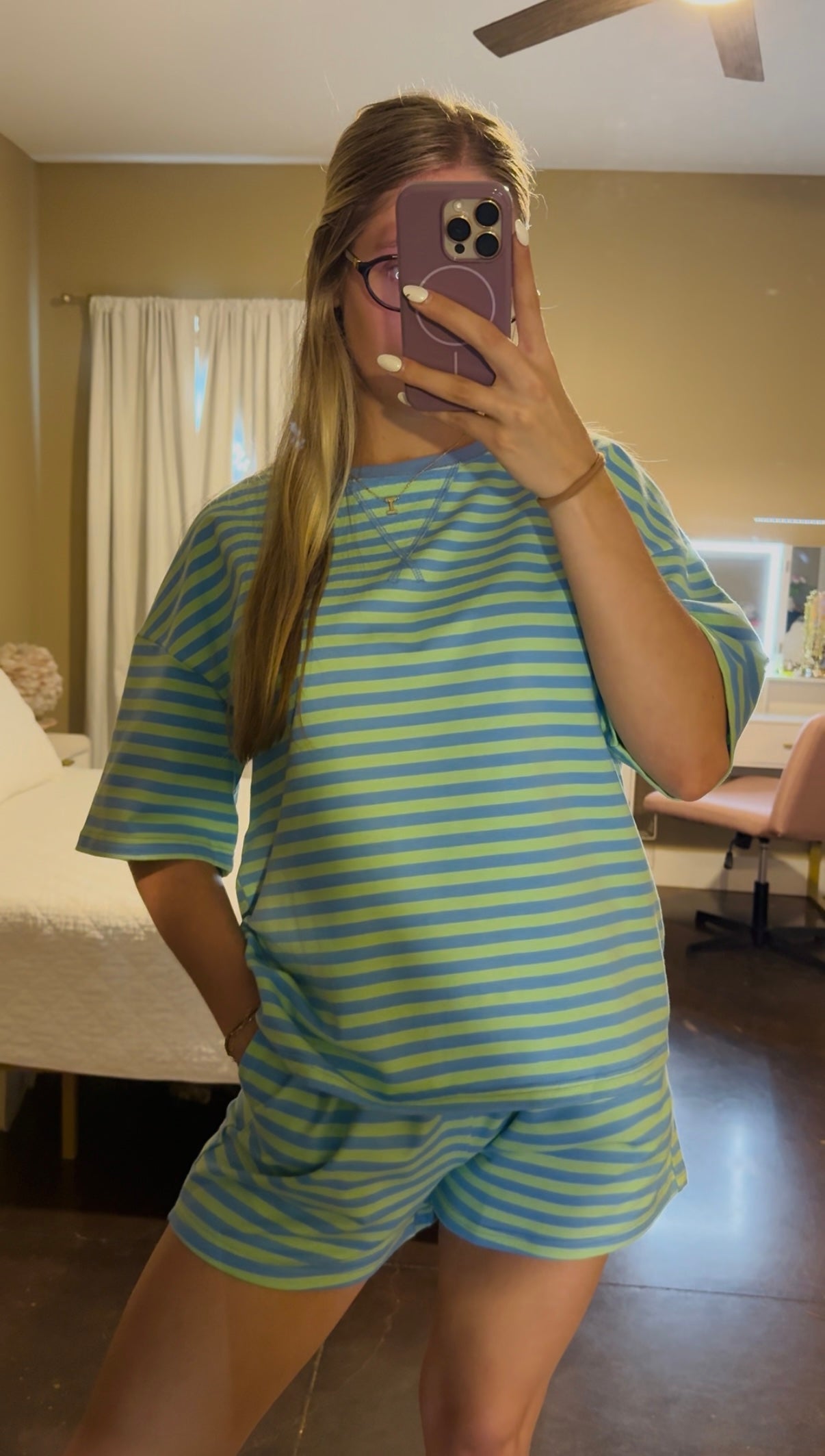 Blue & Green Striped Set