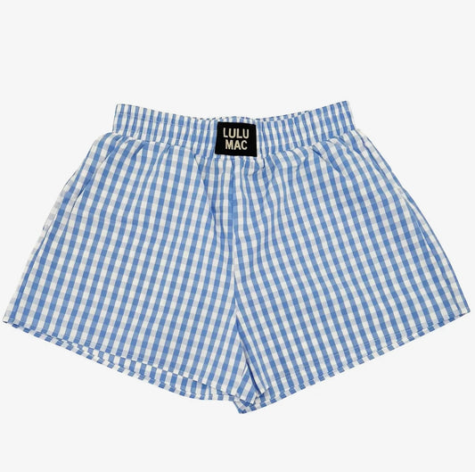 Lulumac Blue Gingham Boxer Shorts